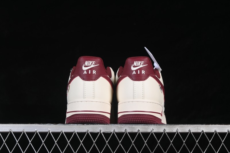 Nike Air Force 1 '07 Low Basketball Shoes with Tree Bark Wine Color Design - SM6668-126