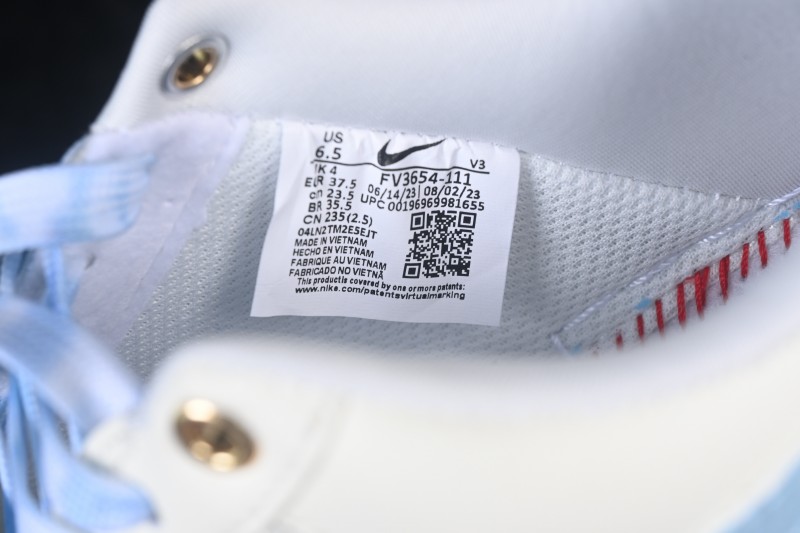 Nike Air Force 1 '07 Low 'Ocean Blue' Hand-Painted Sneakers with Diamond and Rose Motifs - FV3654-311