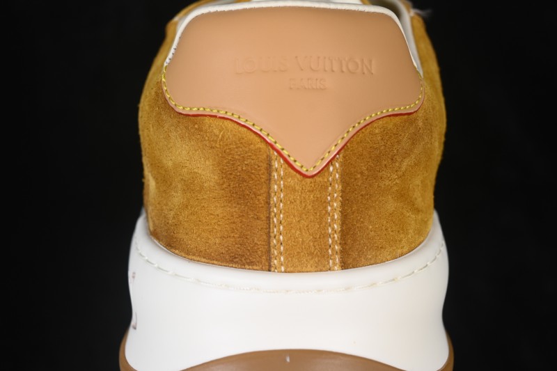 Louis Vuitton Tilted Sneakers Low-Top Casual Shoes in Calf Leather with LV Accent - Cognac