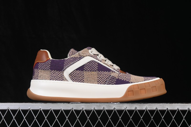 Louis Vuitton Tilted Sneakers Classic 2026SS Low-Top Casual Shoes in Smooth Calfskin Leather with Side LV Lettering - Light Purple