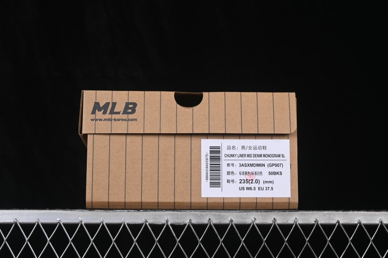 New York MLB Chunky Liner Pocket Monogram High-Top Thick-Soled Running Sneakers - 3ASXMDM6N50BKS