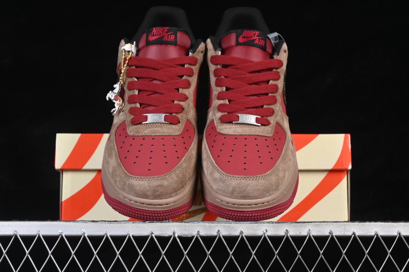 Nike Air Force 1 '07 Low Chinese New Year Limited Edition Red Suede Casual Sneakers - XD0028-009