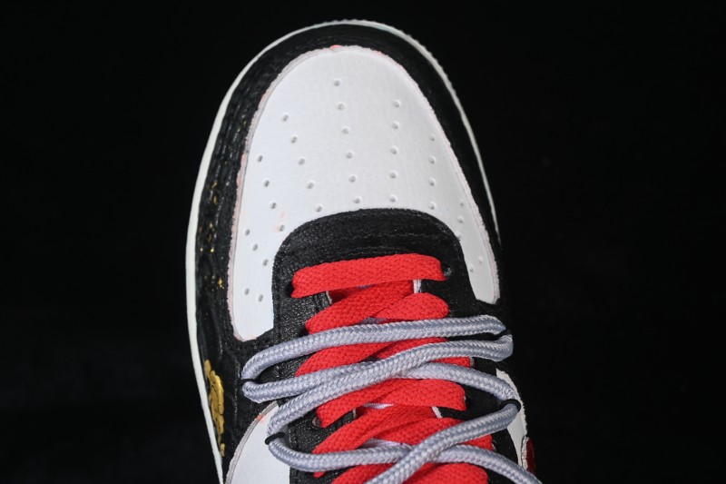 Nike Air Force 1 '07 Low Ink Pattern Fortune Hand-Painted Sneakers with Ma Year National Style Limited Edition - DX2697-111