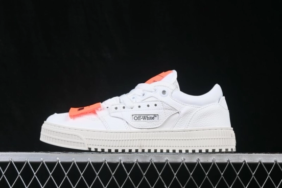 Off-White 3.0 Court Leather Low-Top Lace-Up Skateboarding Shoes White - AJD4