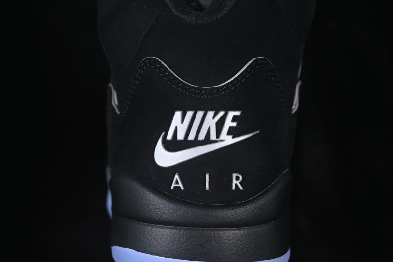 Nike Air Jordan 5 Retro Black Metallic Reimagined Basketball Shoes with Premium Leather Upper - HF3975-001