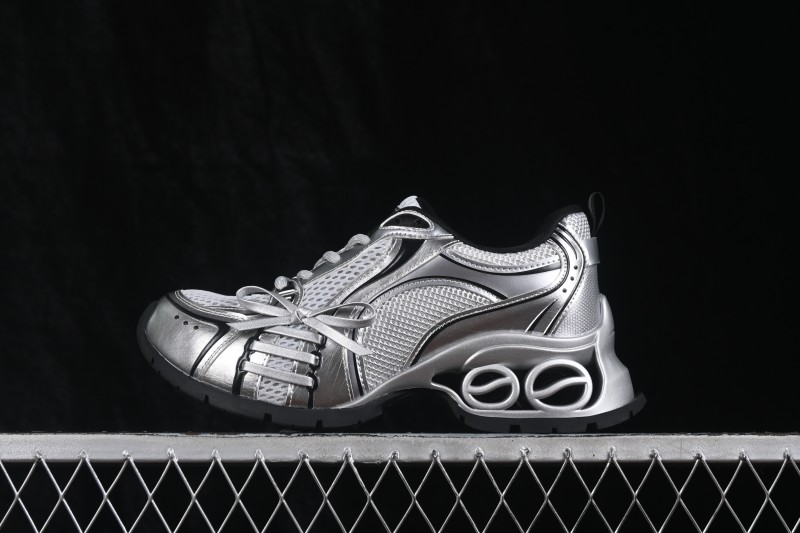 GG-CC Star Collection Casual Running Shoes for Men and Women with Breathable Knit Upper - G26U4372F Silver
