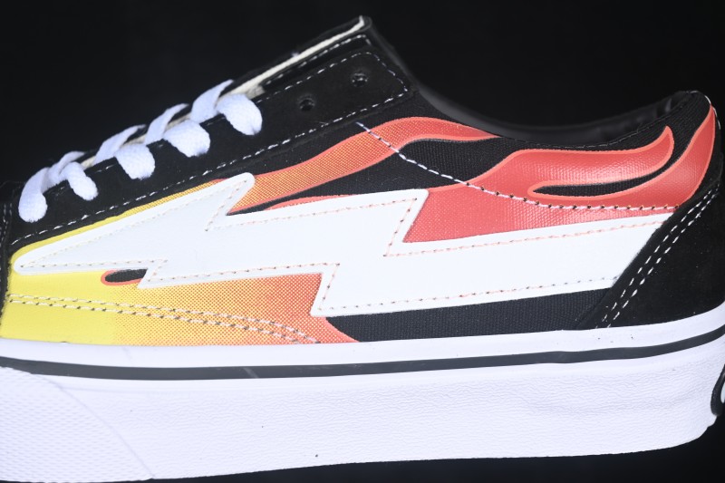 Revenge x Storm Old Skool Lightning Low-Top Casual Skate Shoes Black Flame - M.C3
