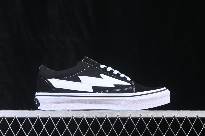 Revenge x Storm Old Skool Lightning Low-Top Casual Skate Shoes Black White - M.C3
