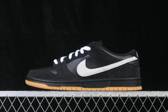 Nike SB Dunk Low Black Gum Light Brown Leather Skate Shoes - HF3704-003