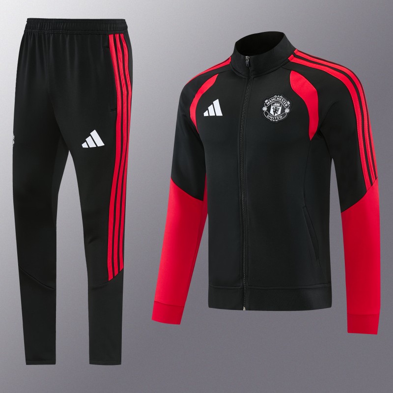 26/27 Manchester United FC  Black Full Zipper Jacket Tracksuit + Long Pants