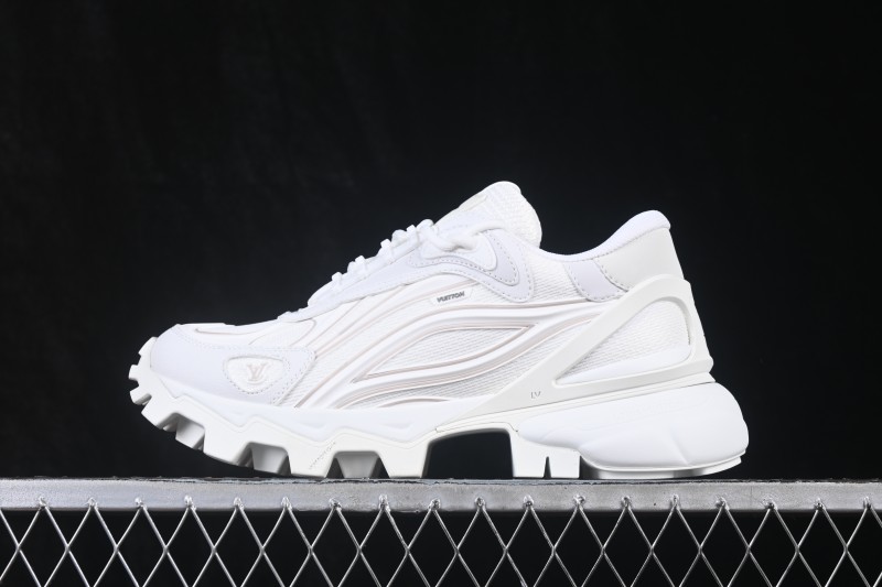 Louis Vuitton Tatic Runner Retro Athletic Thick-Sole Dad Shoes - WHITE
