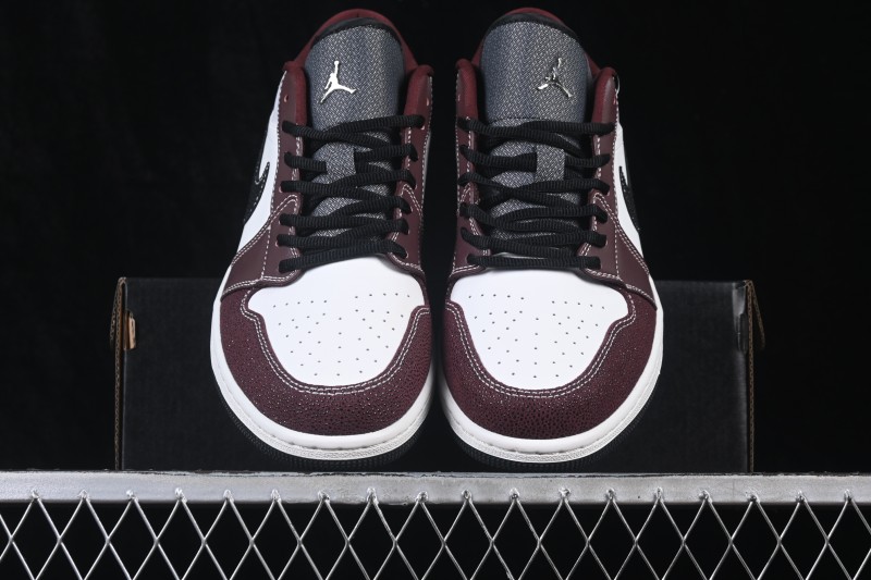 Nike Air Jordan 1 Low Retro Cultural Basketball Shoes Maroon White Grey - IZ5846-101