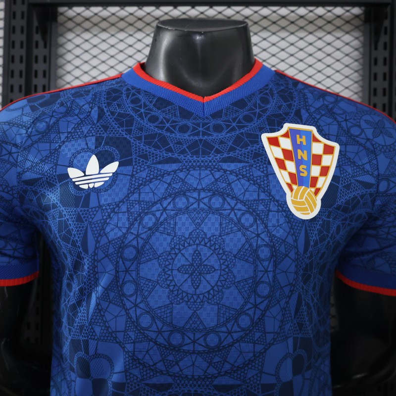 Player Version 2027 Croatia  Away Navy Blue Jersey