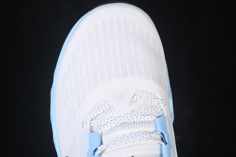 On Cloudmonster 3 Cushioned Running Shoes – White/Light Blue with Black Logo