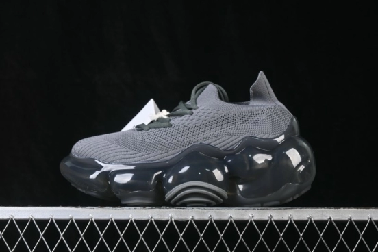 Grounds Moopie Fabric Round Toe Bubble Platform Sneakers Dark Gray - FYD4