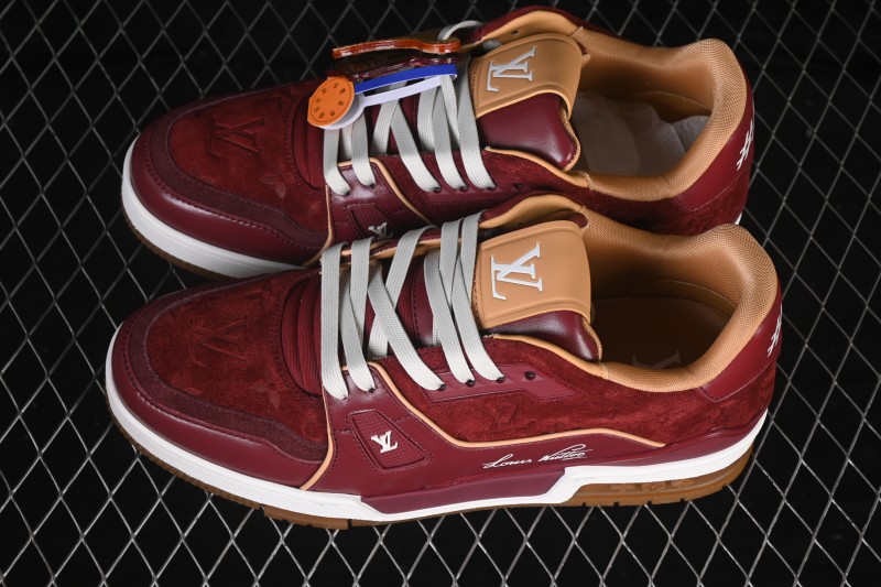 Louis Vuitton Trainer Sneaker Wine Red - 1A9JG7