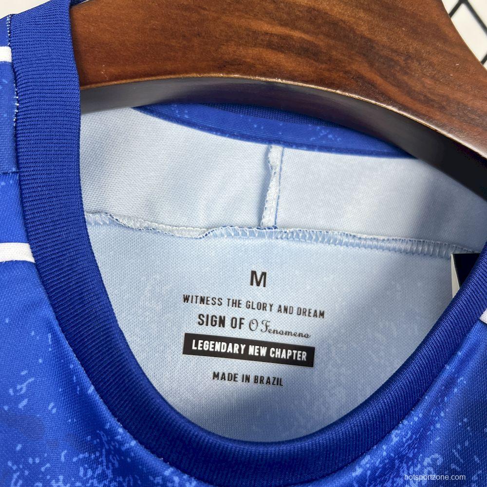 2025 Mens Brazil O Fenomeno#9 Comma Football Blue Jersey