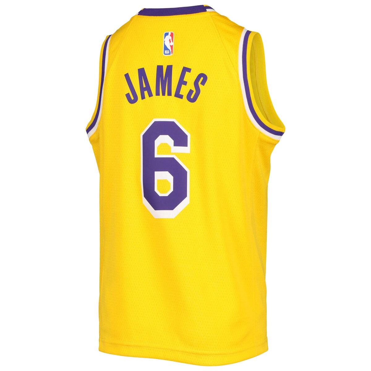 2021/22 JAMES#6 Los Angeles Lakers Nike Yellow NBA Jersey