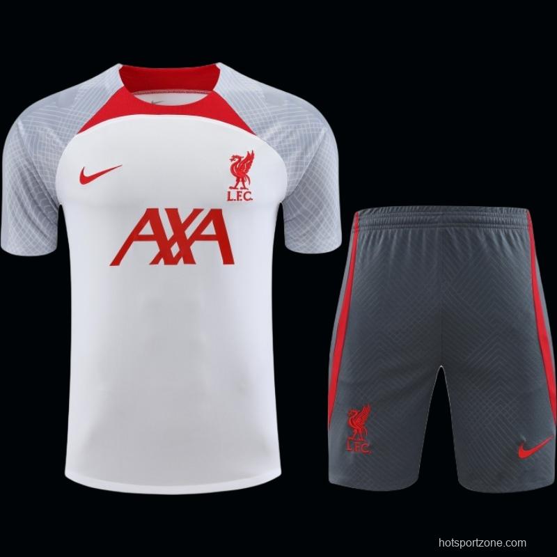 23-24 Liverpool White Grey Short Sleeve+Shorts