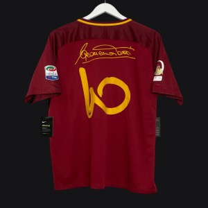 Retro 17/18 AS Roma Home Jersey Francesco Totti Signature Jersey Tribute For Last Match