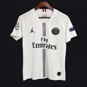 Retro 18/19 PSG Away White Jersey With Champions Patch
