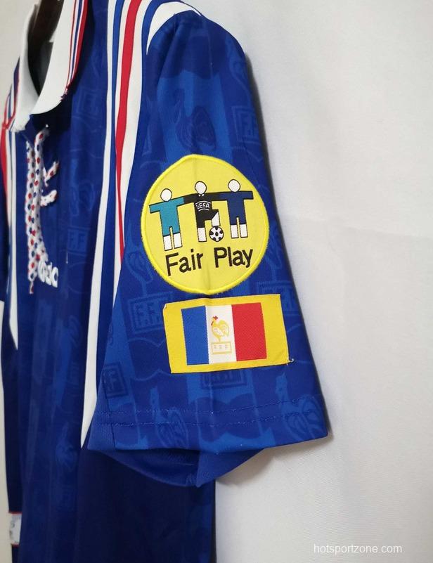 Retro 1996 France Home Jersey With EURO 1996 Patch
