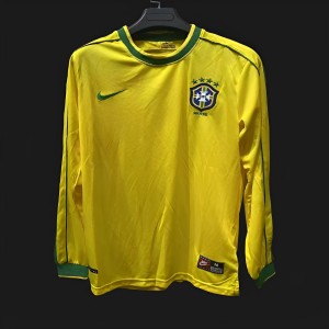 Retro 1998 Brazil Home Long Sleeve Jersey