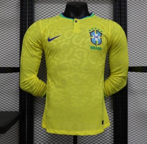 Player Version 2022 Brazil Home Long Sleeve Jersey