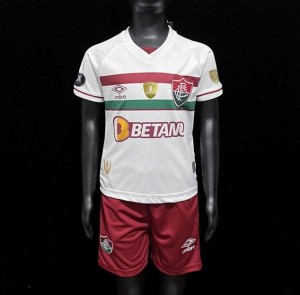 23/24 Kids Fluminense Away Jersey With Full Patch
