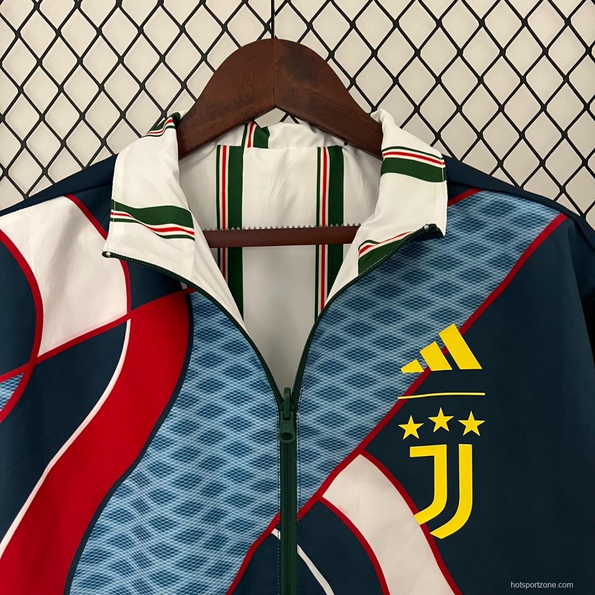 23/24 Juventus White Navy Windbreaker