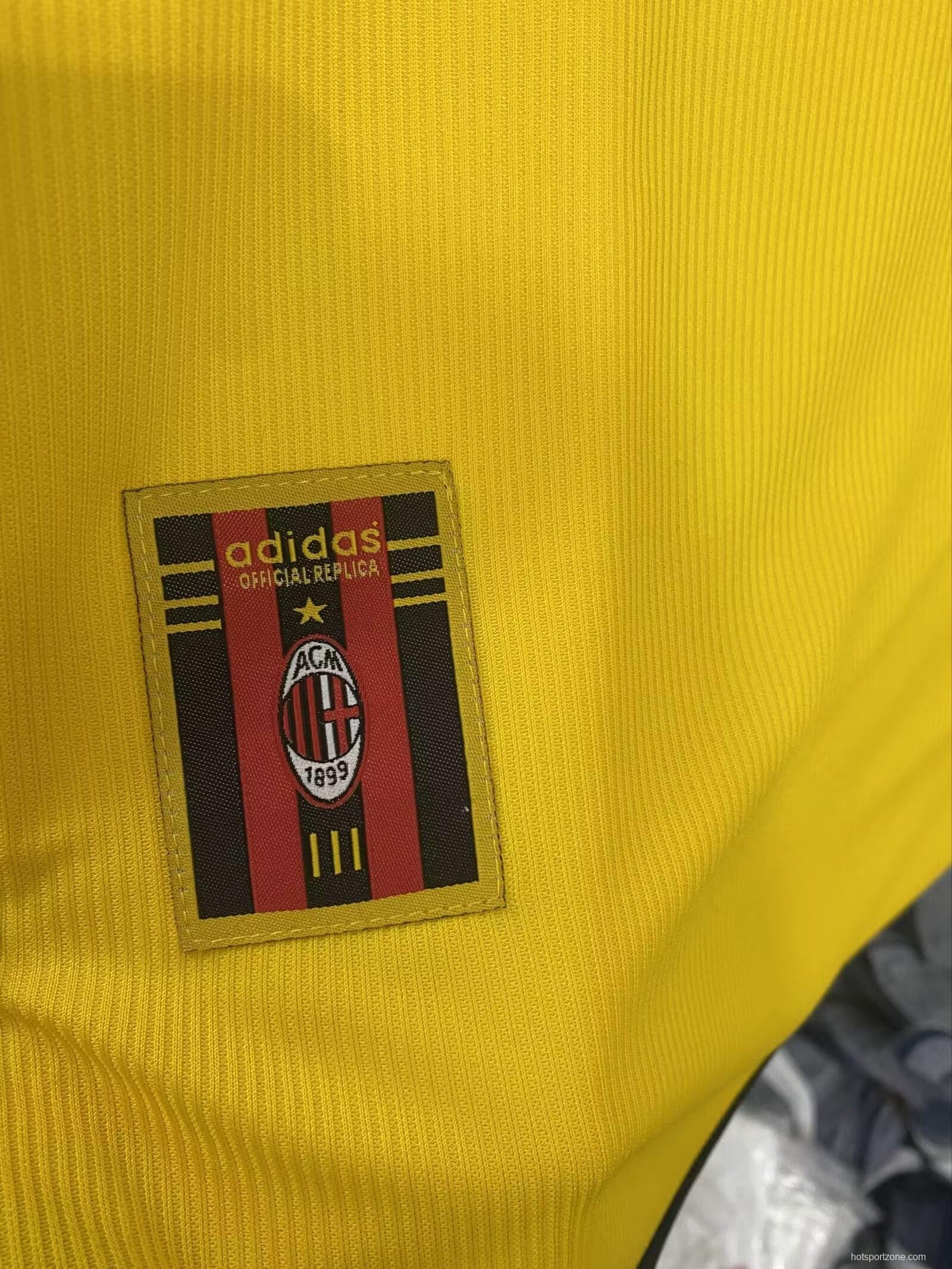 Retro 99/00 AC Milan Away Yellow Jersey
