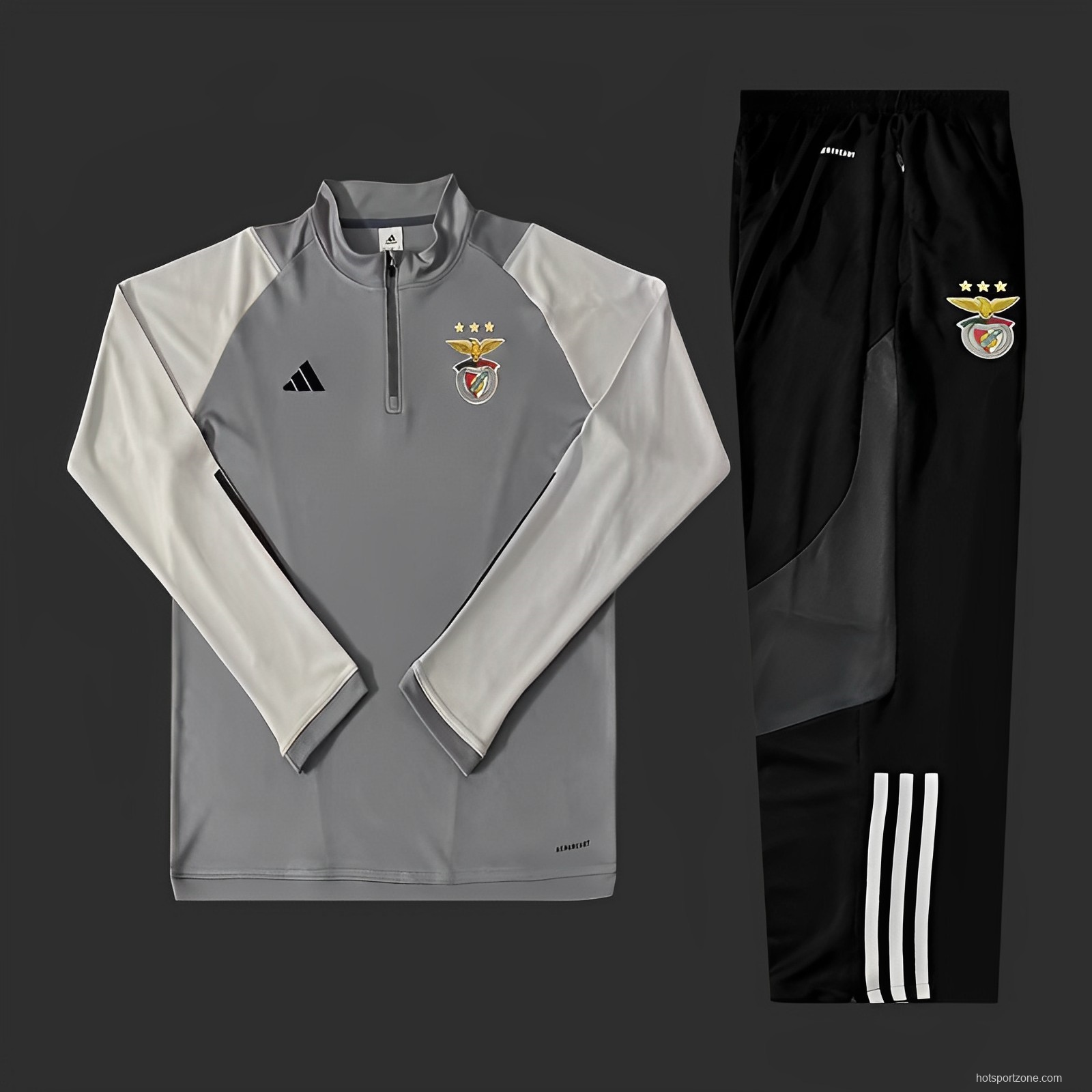 23/24 Benfica Grey Half Zipper Jacket+Pants