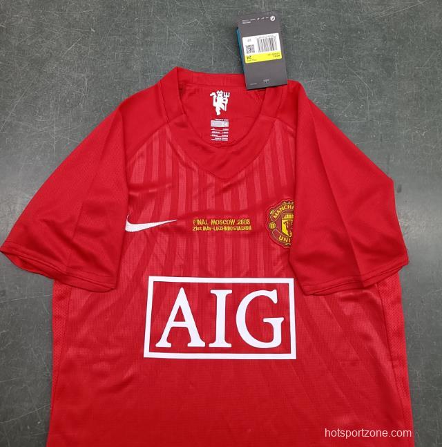 Retro Kids 07/08 Manchester United Home Jersey