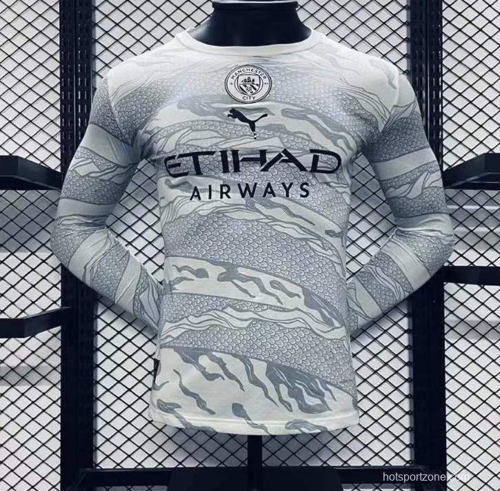 Player Version 24/25 Manchester City Puma Year of the Dragon White Long Sleeve Jersey