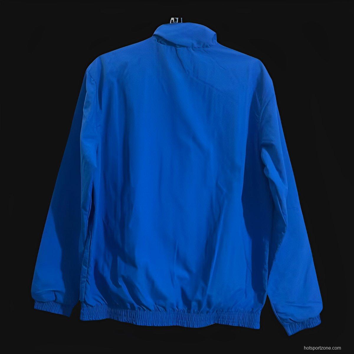 2024 France Blue/White Reversible Full Zipper Jacket