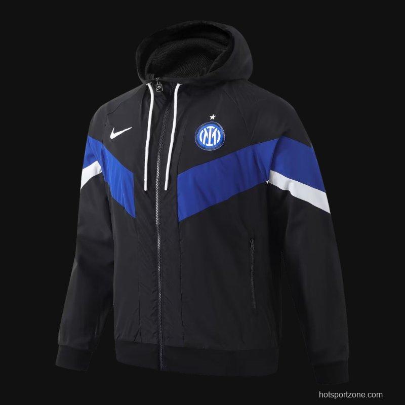 23/24 Inter Milan Black Windbreaker