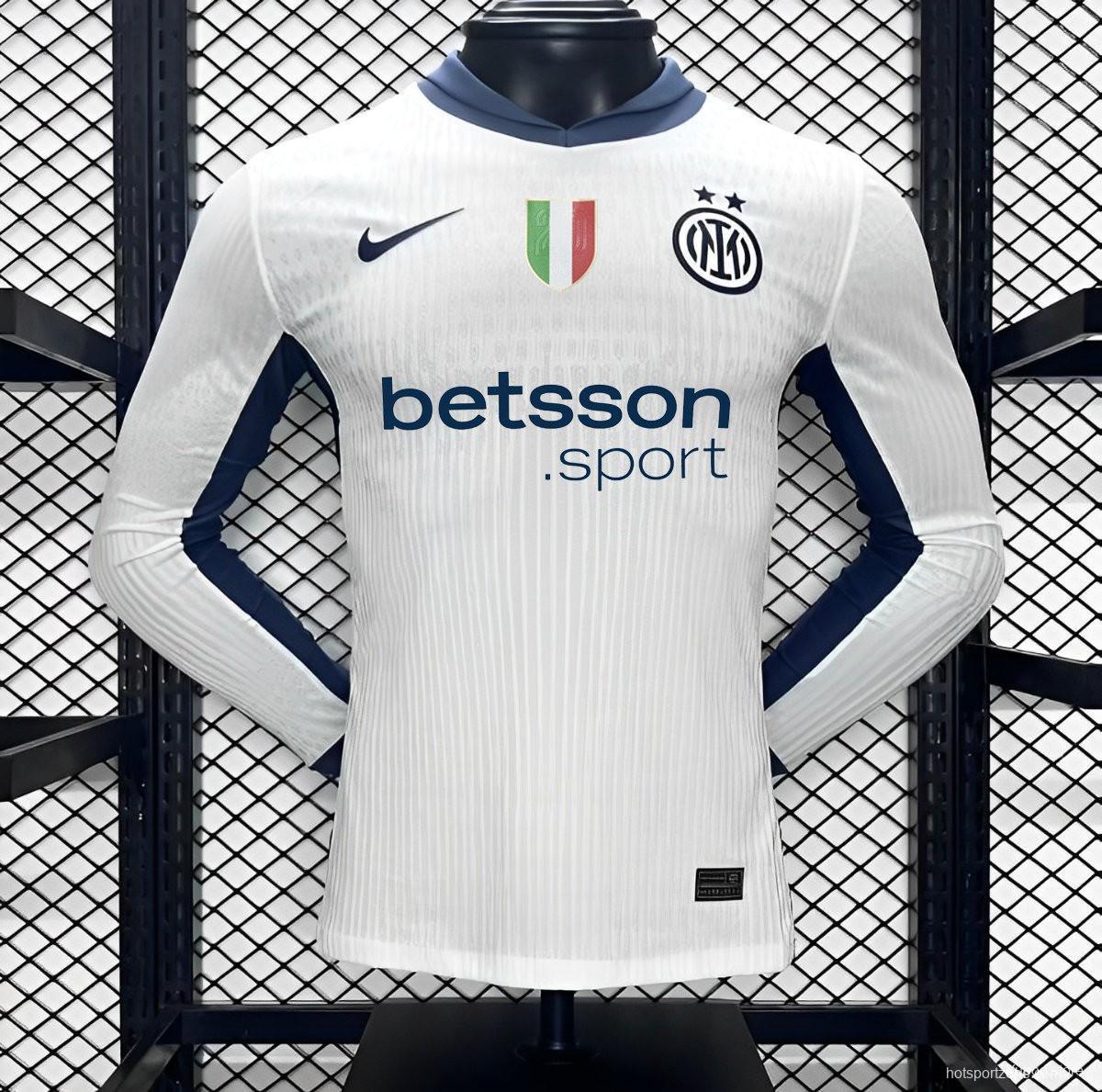 Player Version 24/25 Inter Milan Away White Long Sleeve Jersey