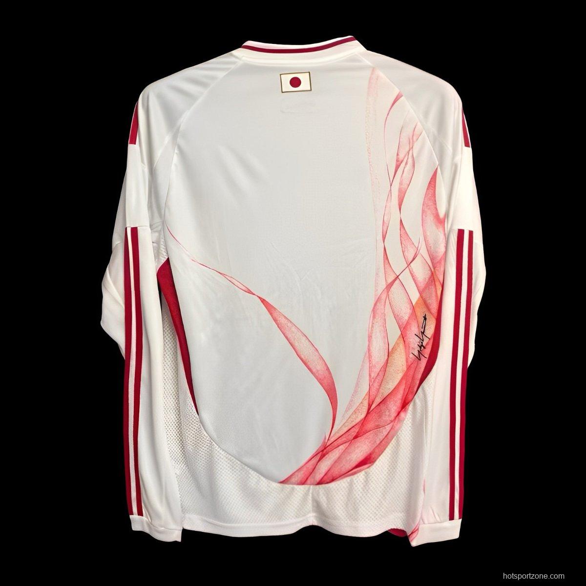 2024 Japan x Y3 Away White Long Sleeve Jersey