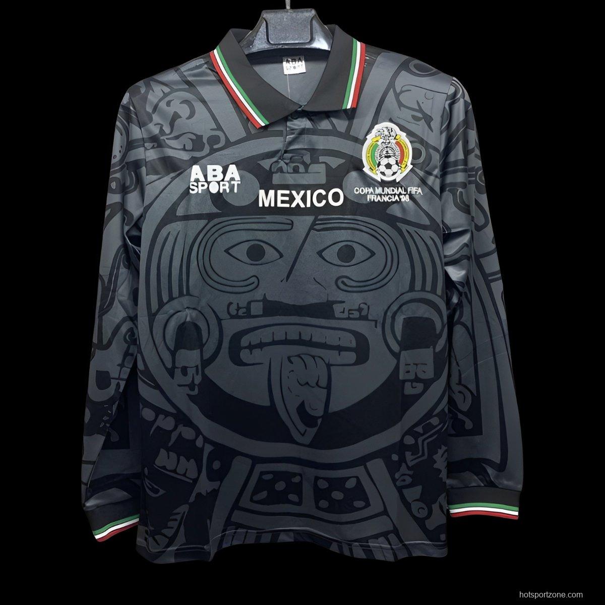 Retro 1998 Mexico Third Black Long Sleeve Jersey