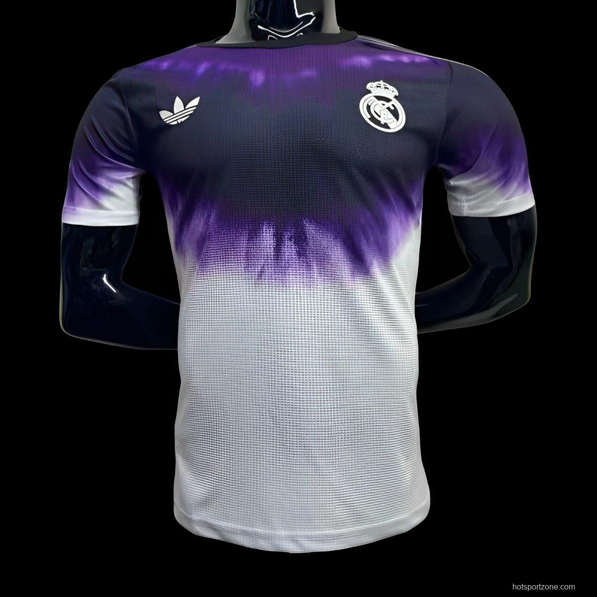 Player Version 24/25 Real Madrid Adidas Trefoil Purple/White Pre-Match Jersey