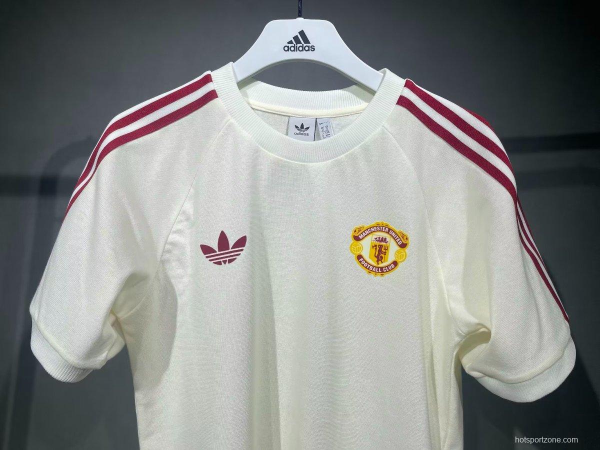 24/25 Manchester United Cotton Beige T-shirt Jersey