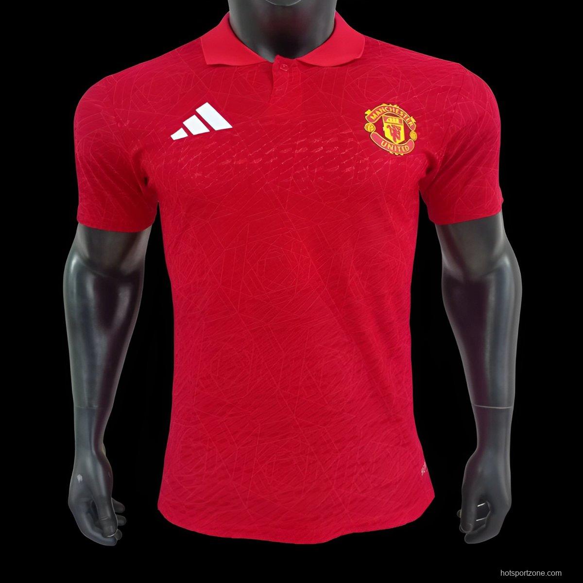 Player Version 24/25 Manchester United Red Polo Jersey