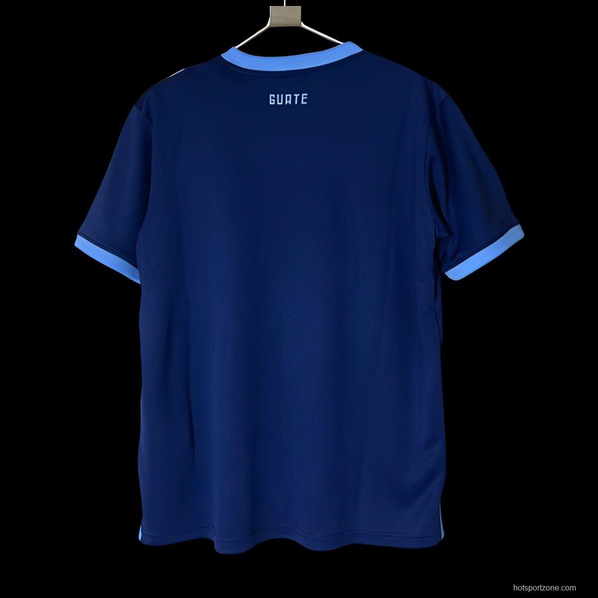 2025 Guatemala Navy Blue with White Diagonal Stripe Jersey