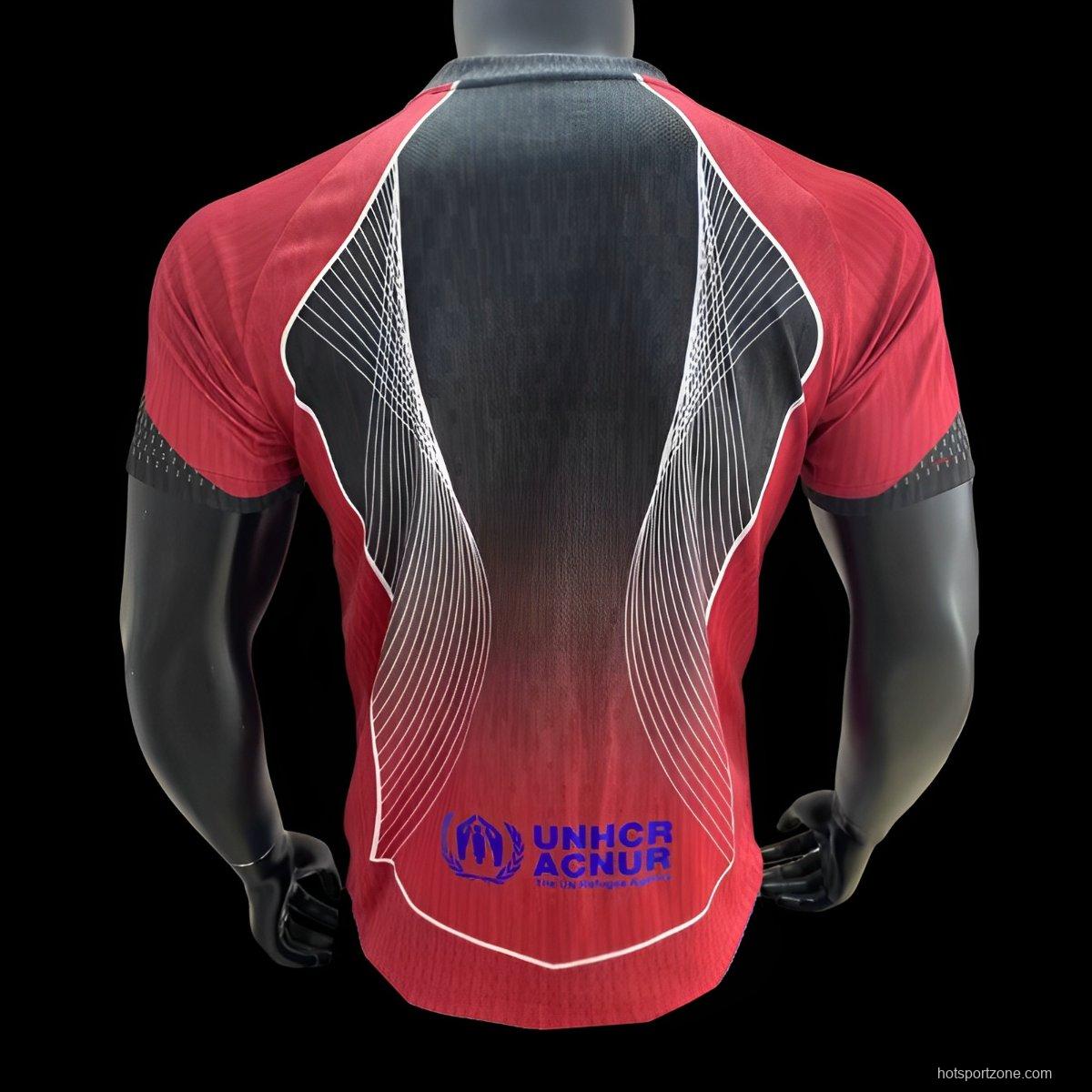 Player Version 25/26 FC Barcelona Red with Black Center Panel Jersey