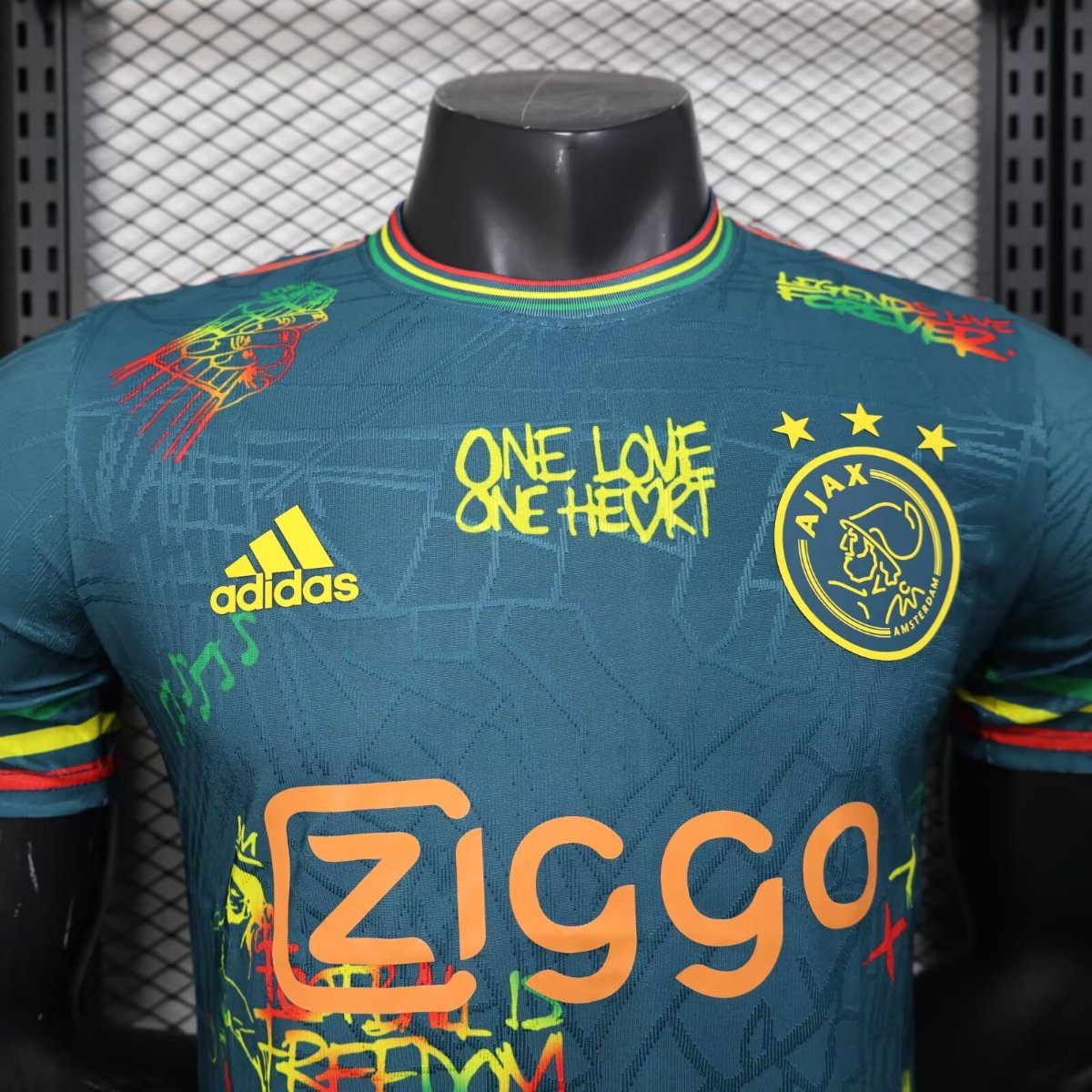 25/26 Ajax Navy Blue with Bob Marley Tribute Jersey