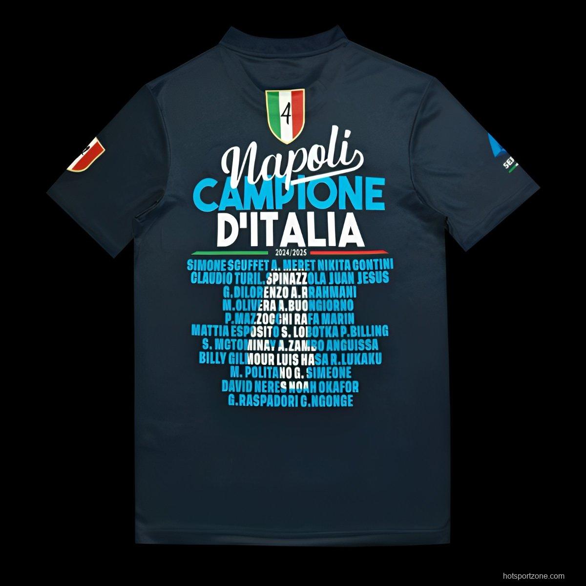 25/26 Napoli EA7 Champion Black T-Shirt