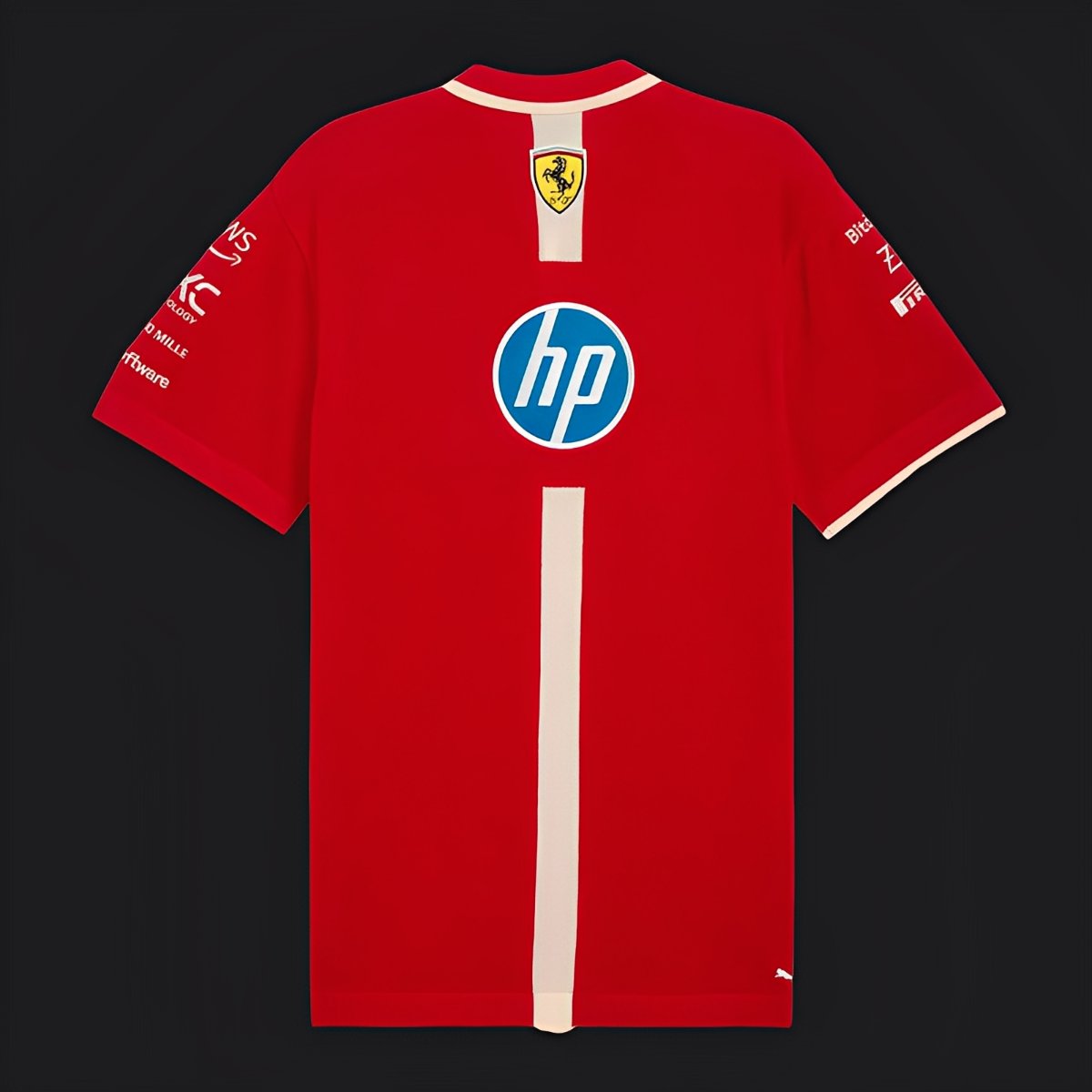 2025 F1 Scuderia Ferrari F1 Team Red with White Trim Polo Shirt