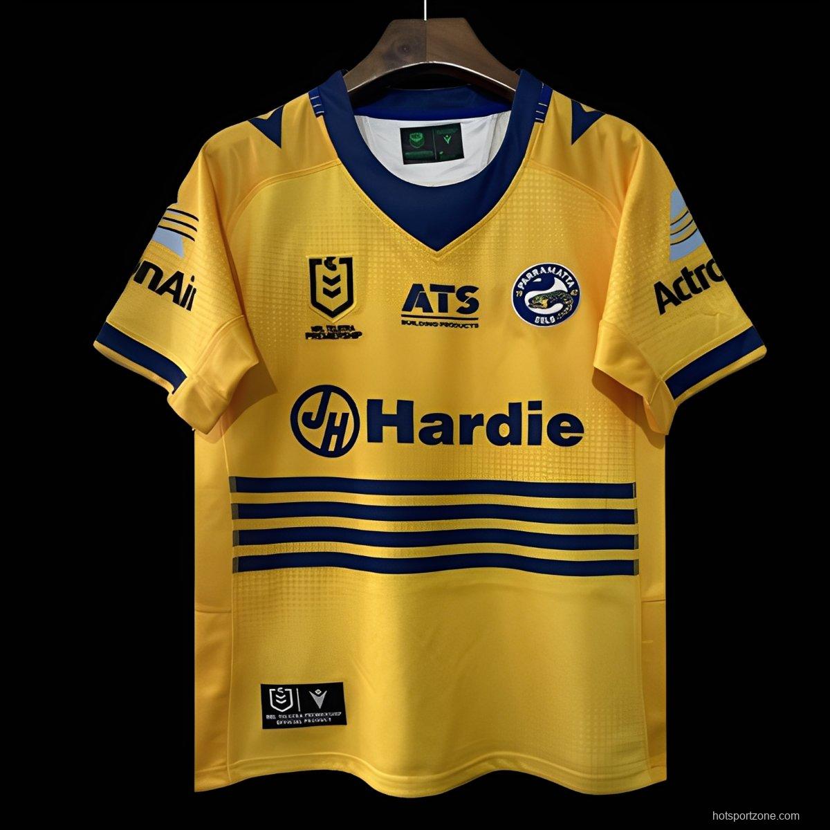 25/26 Parramatta Eels Gold with Navy Stripes Jersey