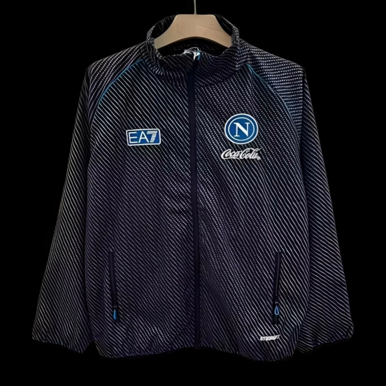 25/26 Napoli Navy with Diagonal Stripe Pattern Windbreaker