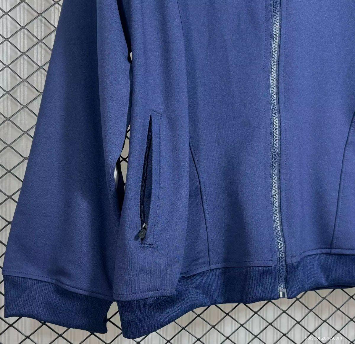 Retro 98/99 Real Madrid Navy/Yellow Full Zipper Jacket